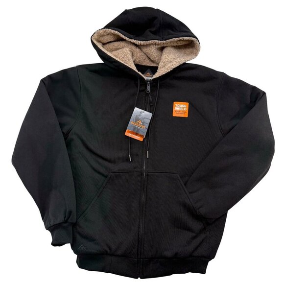 Ridgecut Sherpa Lined Full Zip Hooded Sweat Jacket Black Workwear Outdoor Mens M - Picture 1 of 12